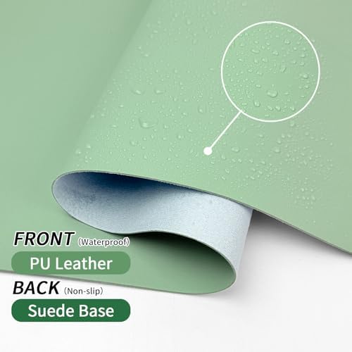 Mouse Pad and Keyboard Wrist Rest, Large Keyboard and Mouse Pad Set, Ergonomic Mousepad with Wrist Rest, Non-Slip Desk Mat Protector for Office, Home (31.5×15.7 Inches, Lake Green) - Image 4