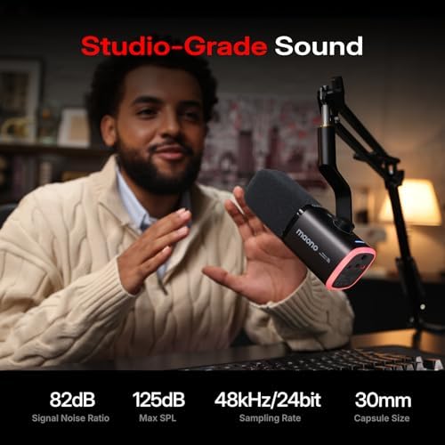 MAONO PD100W Wireless Dynamic Gaming Microphone for PC with USB-C Receiver - Image 4