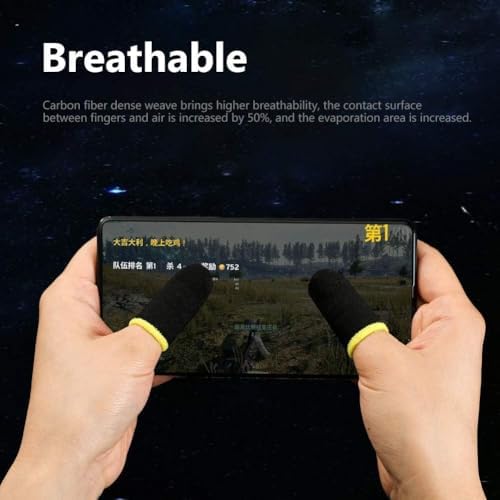 10Pcs Black Mobile Game Finger Sleeves, Sleeves for Gaming, Antisweat Thumb for Mobile Gaming, Breathable Pro Gaming Gloves, Weightless Magnetic Touch Screen Finger - Image 6