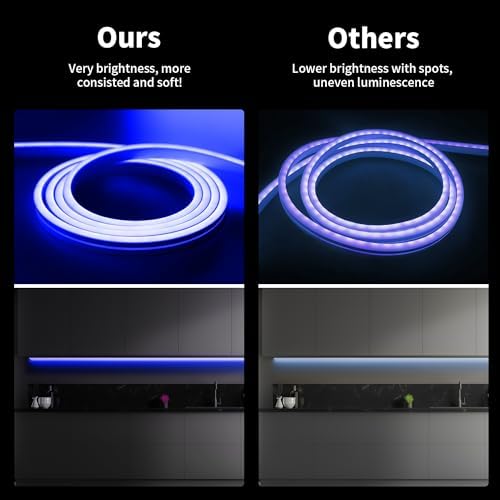 iNextStation Blue LED Light Strip 16.4FT Neon Rope Lights (with DC12V Plug) - Image 4