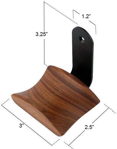 KiaoTime Headphone Hanger Headset Stand Hook Walnut Wood Headphone Holder Rack Hook Desk Tabletop Wall Mount Tape Under-Desk Headphone Hanger Holder, Universal Fit (Wall Mount) - Image 5