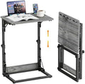 Folding TV Tray Table, Adjustable Height TV Trays for Eating on Couch by BeGyoku