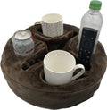 Xchouxer Couch and Bed Cup Holder Pillow, Sofa Organizer Caddy for Drinks, Remotes, Phones, Snacks (Brown) by Xchouxer