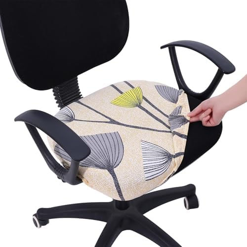 Smiry Stretch Printed Office Computer Desk Chair Seat Covers | Stretch Fit, Soft Fabric Universal Rotating Chair Cover, Washable Removable, Anti-Dust Seat Cushion Protector by Smiry