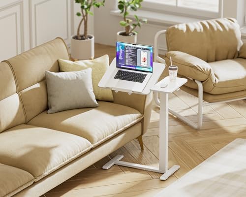 Ywin Medical Overbed Table with Wheels, Lift 27-43in, White - Image 2