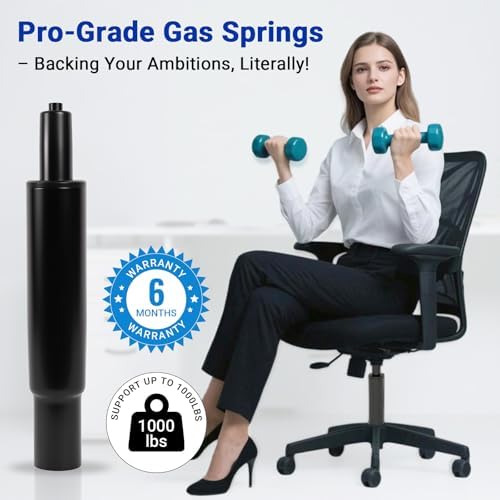 5.5" Short Office Chair Cylinder Replacement | Heavy Duty 1000lbs Class 4 Hydraulic Lift with Silent 360° Rotation, Universal Fit for Sinking Desk/Gaming Chairs - Image 5