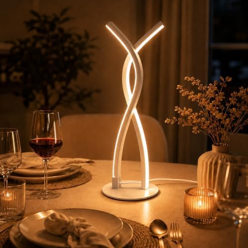 MORIACC Modern LED Table Lamp, App & Remote Control Bedside Lamp, 5 Color Temperatures 3500K-6500K, Dimmable 10%-100% Brightness, USB Powered Desk Light for Bedroom, Office and Living Room Decor - Image 5