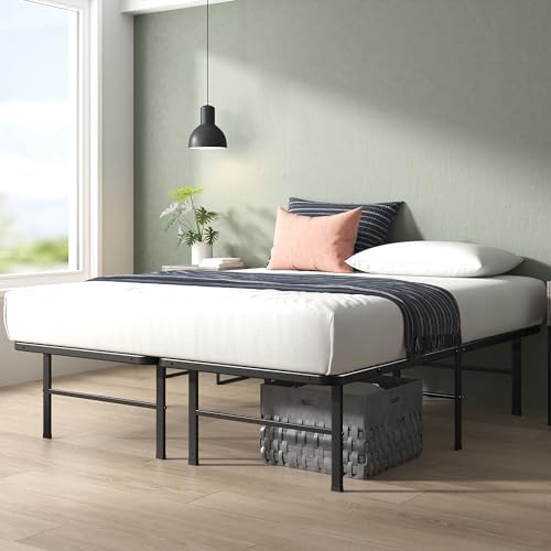 Zinus 14 Inch Rumi Metal Bed Frame, No Box Spring Needed, Black, King - Image 3