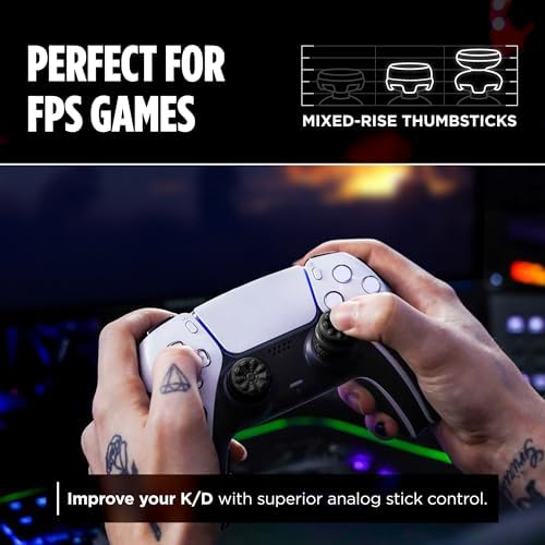 KontrolFreek FPS Freek Galaxy Black for PlayStation 4 (PS4) and PlayStation 5 (PS5) | Performance Thumbsticks | 1 High-Rise, 1 Mid-Rise | Black (Limited Edition) - Image 4