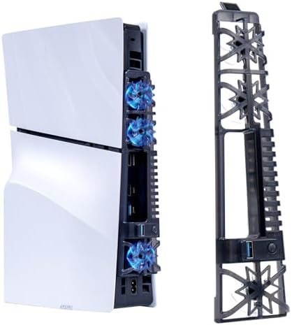 PS5 Slim Cooling Fan, 3-Speed Triple Fans with RGB Light & USB 3.0 Port by NANANINO