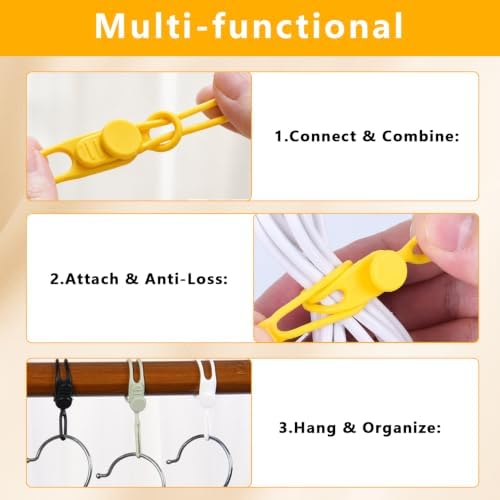 25 Pcs Silicone Cable Ties, Reusable Cord Organizer - Image 3