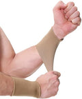 NeoTech Care Wrist Band Support Sleeve - Elastic & Breathable Knitted Fabric Compression Brace - for Tennis, Gym, Sport, Tendonitis (Beige Color, Size S, 1 Pair) by NEOtechCare