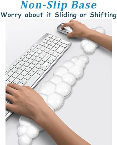 Gel Cloud Wrist Rest for Keyboard and Mouse, Clear Cloud Keyboard Wrist Rest Set, Ergonomic Cloud Wrist Support for Typing Pain Relief, Cute Wrist Pad for Office, Gaming, Computer, Laptop - Image 3