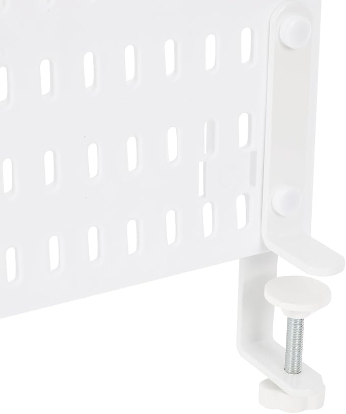 Desk Pegboard, Plastic Privacy Divider & Desk Partition Panel, Office Accessory Organizer No-Drill Mounted Pegboard for Home, Office, Gaming (White, Clamp-on) - Image 5