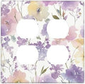 Decorative Switch Plate Covers Purple Floral Watercolor Wildflower 2-Gang Duplex Light Switch Covers Gfci Wall Plate Electrical Receptacle Switchplate Plug Faceplate for Bedroom Decor by JOOJIAO