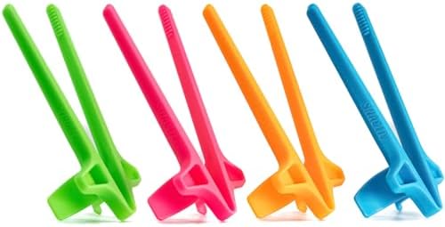 SNACTIV LITE Finger Chopsticks for Gamers 4PC NEON Bundle - As Seen on Shark Tank! The Official Snacking Tool of the Future - Enjoy Snacks and Chips with Ease - Innovative Gaming Snacking Solution by SNACTIV