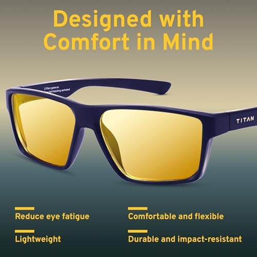 Titan Gaming Glasses, Blue Light Blocking, Night Driving Glasses for Men, Computer Protection, Gift for Gamers - Image 7