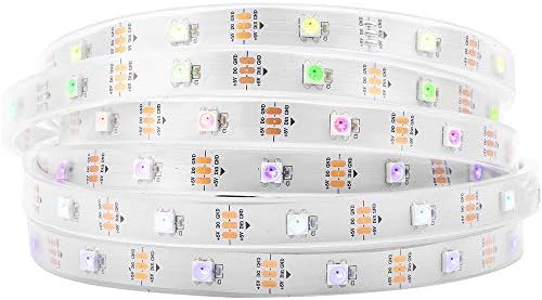 BTF-LIGHTING WS2812B IC RGB LED Strip,UL Listed,Pure Gold Wires,DC5V 16.4FT 150LED 5050SMD,Individually Addressable,Flexible for DIY Chasing Full Color Project,IP67(No Adapter or Controller) by BTF-LIGHTING