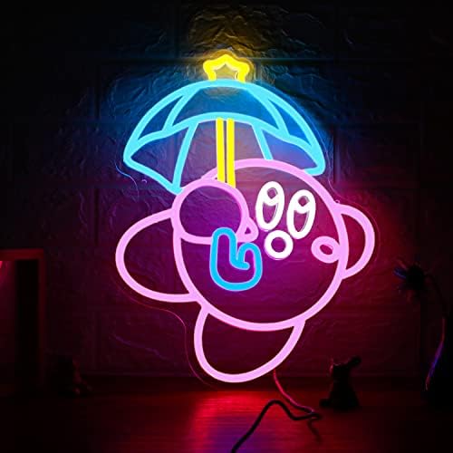 Gaming Neon Sign USB Powered for Game Room Decor, Japanese Anime Neon Sign Dimmable LED Neon Light Sign for Kids Room Man Cave Wall Art Birthday Gift Kirbee 16.1 * 12.8 Inches - Image 2