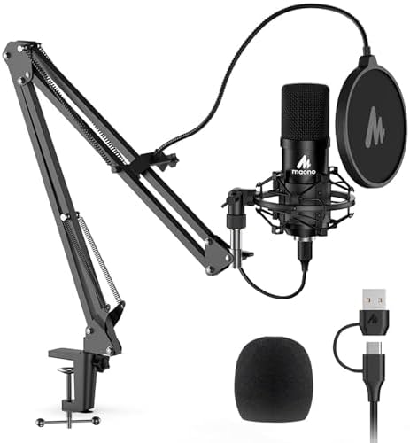 MAONO A04 USB Microphone, 192kHz/24Bit Condenser Mic Kit for PC Podcast by MAONO