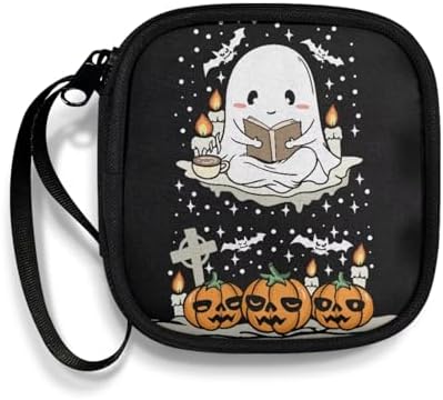 Halloween Ghost Pumpkin Portable Wireless Headphone Case, Earphone Storage Bag Carrying Case, Earbud Holder with Handle by Unknown