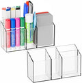 Yieach 2 Pack Magnetic Marker Holder for Whiteboard with Magnet and Adhesive - Non Slip Clear Acrylic Magnetic Pen Cup and Dry Erase Marker Holder for Expo,Refrigerator,Locker and Classroom Organizer by Yieach
