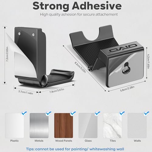 OIVO Controller & Headset Wall Mount Holder Stand, Foldable Headphone Stand, Gaming Controller Holder Hanger Hook, Universal Storage Organizer Controller/Earphone/Game Accessories-5 Packs - Image 4