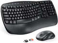 MEETION Ergonomic Wireless Keyboard and Mouse Combo with Wave Keys by MEETION