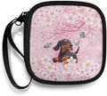 Cherry Blossom Dachshund Carrying Earphone Case Pouch Storage Bag Earbud Holder Mini Pouch Headset Storage Case Bags for Headphone, Bluetooth by Unknown