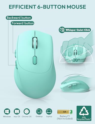 SABLUTE Wireless Keyboard and Mouse Combo, 2.4GHz, Ergonomic Wrist Rest - Image 5
