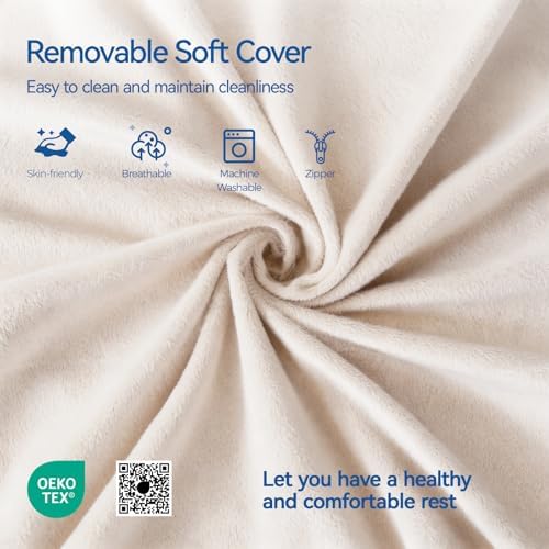 Kayfia Reading Pillow, Gel Memory Foam Back Rest Pillow, 21'', Ivory - Image 7