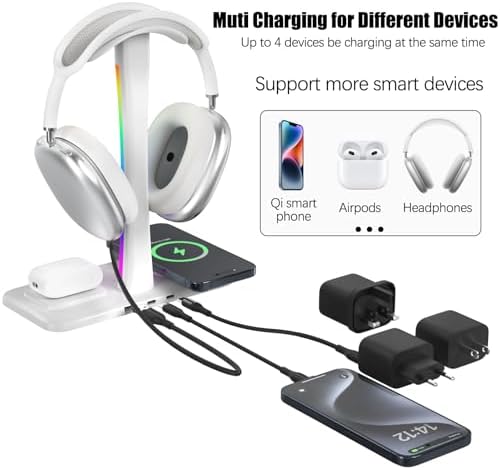 Headphone Stand with Wireless Charger Gaming Headset Holder - Image 4