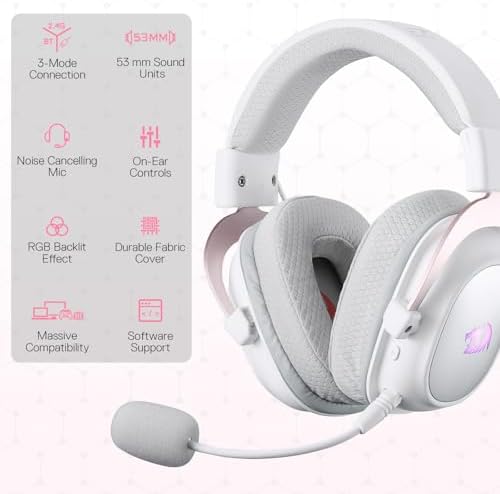Redragon H510 PRO 3-Mode RGB Gaming Headset - 7.1 Surround Sound - 53MM Audio Drivers in Memory Foam Ear Pads w/Durable Fabric Cover- Multi Platforms Headphone - USB Powered for PC/PS4/NS - Image 2