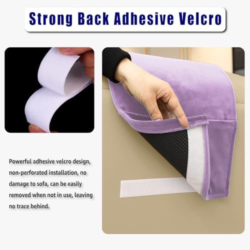 Headrest Pillow with Pearl Cotton Filling - Non-Slip Headrest Cushion with Velvet Cover for Recliners, Sofas and Loveseats (Lavender) - Image 4