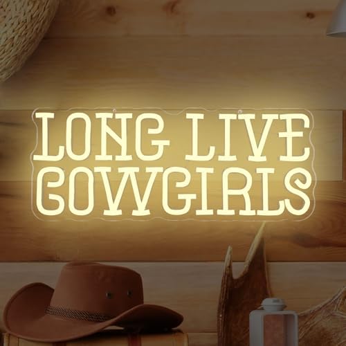 Long Live Cowgirls Neon Sign for Bedroom Dimmable Cowgirls LED Sign Colorul Western Light Up Sign for Game Room Living Room Cowboy Neon Decor for Party Girl Gifts by JeanchrlNEONLIGHTUPSIGNS