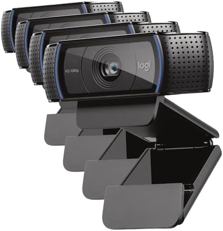 Logitech C920x HD Pro PC Webcam,Full HD 1080p/30fps Video,Clear Audio,HD-Light Correction,Works with Microsoft Teams,Google Meet,Zoom,Nintendo Switch 2’s New GameChat Mode,Mac/Tablet-Black,(Pack of 4) by Unknown
