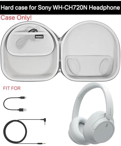 RAIACE Hard Travel Storage Case for Sony WH-CH720N Headphone, with Small Pocket for Cables and Accessories. - (Case Only) - Gray - Image 2