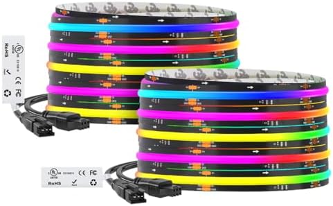 BTF-LIGHTING 32.8FT WS2811 Smart IC RGB DC12V FCOB COB LED Strip Light by BTF-LIGHTING