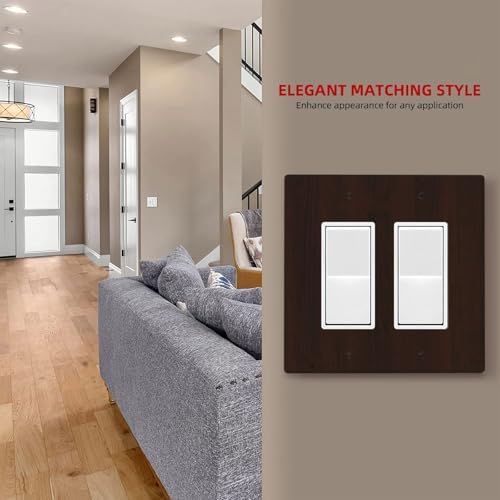 Decorative Outlet Covers Rustic Vintage Dark Brown Wood Grain 2 Gang Light Switch Cover Plate Double Rocker Wall Plate Gfci Switch Plate Covers Plug Faceplate for Farmhouse Decor - Image 7