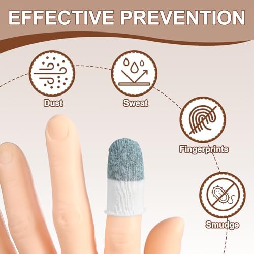 PATIKIL Controller Finger Thumb Sleeve, 40 Pack Mobile Gaming Finger Sleeve Silver Fiber Tip Gloves Anti-Sweat Breathable for Game Phone Touchscreen Devices, Light Blue - Image 4