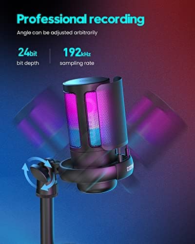 Gaming Microphone for PC: USB Mic for Podcasts Videos & Streaming - Condenser Mic with Quick Mute & Pop Filter - RGB Microphone Gift for Gamer boys - Compatible with PS4/5 & Computer & Laptop - Image 6