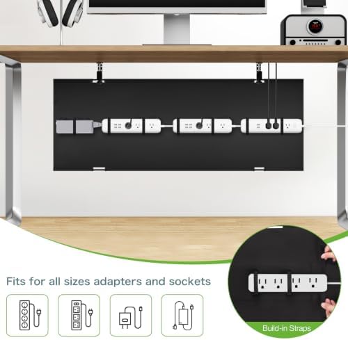KEEGH Under Desk Cable Management Tray, 40 inch No Drill Cord Organizer - Image 3