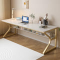 OSCHF 71-Inch Extra Long Desk with Storage Shelf, Gold by OSCHF