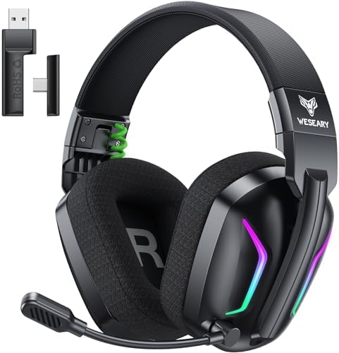 WESEARY Wireless Gaming Headset for PS5, PS4, PC, Switch| 20ms Low Latency by WESEARY