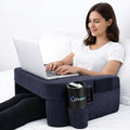 Lap Desk Pillow with 40oz Tumbler, Ergonomic Portable Laptop Desk Cushion for Bed with Arm Support, Gaming Pillow, Reading Pillow Arms, Lap Tray Cushion, Tablet & Laptop Lap Table Workstation by CAHREEN