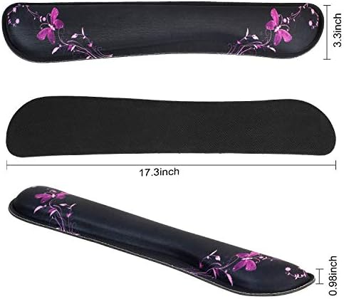 RICHEN Keyboard Wrist Rest Pad and Mouse Wrist Rest Support Mouse Pad Set,Durable & Comfortable & Lightweight for Easy Typing & Pain Relief-Ergonomic Support (Purple Butterfly) - Image 3