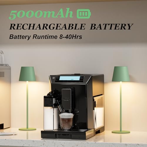 Kakanuo Cordless Table Lamp Rechargeable Green - KK 2 Pack 5000mAH Battery Operated Lamp for Dining Table, 3 Color Stepless Dimming Wireless Lamp for Counter, Outdoor Patio, Touch Control - Image 3