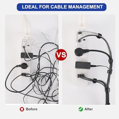 Nettbe Reusable Cable Ties, 210 PCS 8 Inches Adjustable Cord Straps Wire Organizer Cord Wrap and Hook Loop Cable Management - Image 5