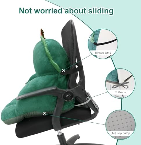 Green Chair Cushion, Dorm Chair Cushion, Gaming Chair Seat Cushion | Cute soft chair pad for gaming and office desks, 17 x 16.5 in, for Adults, Bedroom Playroom Dining Living Room Decor - Image 3