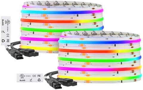 BTF-LIGHTING 32.8FT WS2811 Smart IC RGB DC24V FCOB COB LED Strip Light by BTF-LIGHTING
